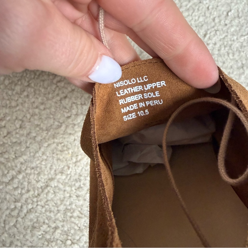 Nisolo Mens Lightweight Flex Derby Shoes Tan Leather Size 10.5 Travel Vacation - Picture 5 of 7